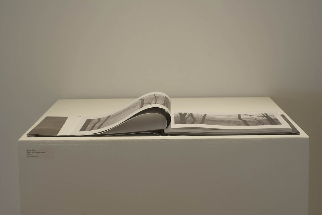 Jamie Hahn, "Exterior Repetitions", artist book, 11x14, 200 pages, Figure Ground Rhythm Thesis Exhibition, 2010